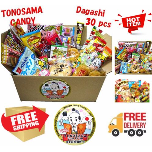 Japanese Candy Assortment 30pcs , Full of Dagashi. Tonosama Candy